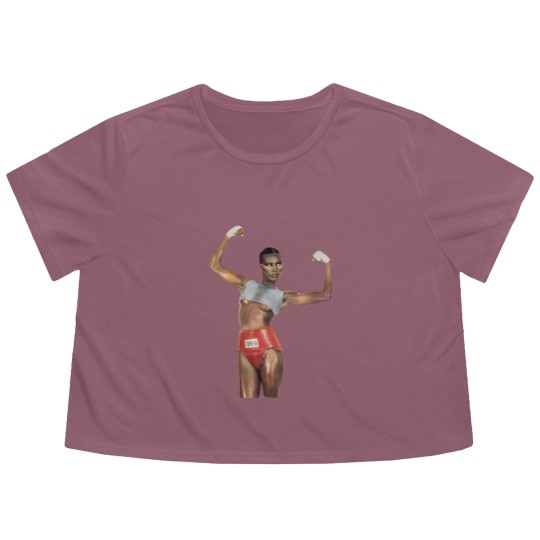 Discover Grace Jones Flowy Cropped Tees Island Life Flowy Cropped Tees Music 80s Pop, Vintage Grace Jones Flowy Cropped Tees