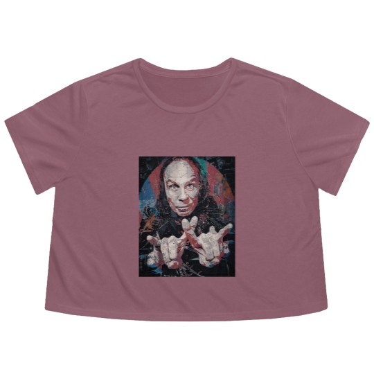 Discover Ronnie James Dio Flowy Cropped Tees
