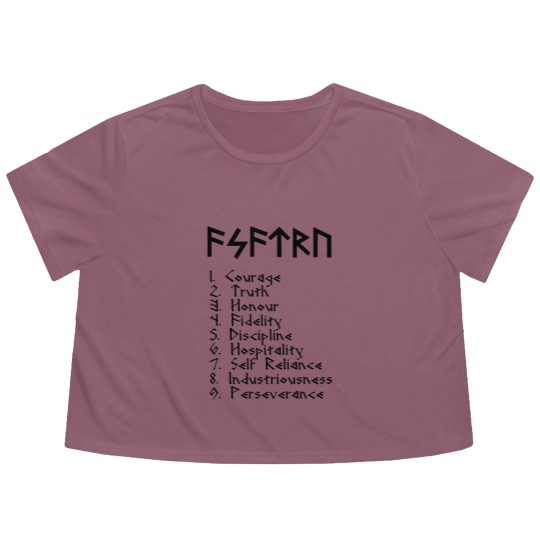 Discover asatru virtues Flowy Cropped Tees