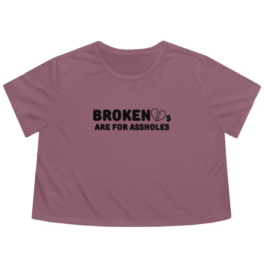 Discover Broken Hearts Are For Assholes Frank Zappa (in black letters & black heart version) Flowy Cropped Tees