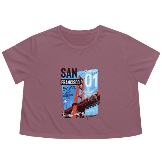 Discover SAN FRANCISCO Flowy Cropped Tees
