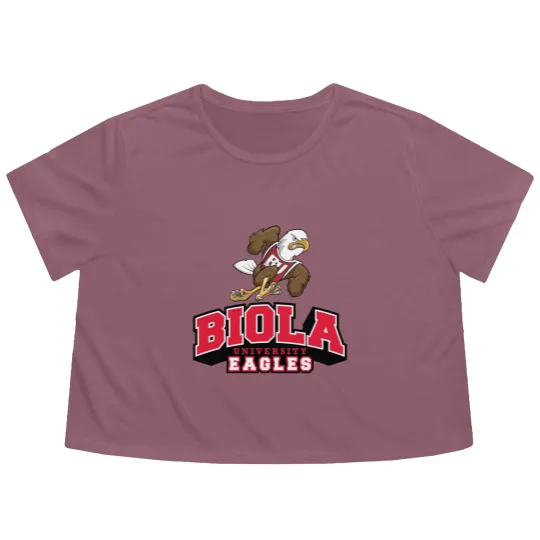Discover Biola Univ Eagle College in American Flowy Cropped Tees