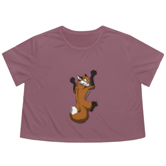 Discover Clinging Red Fox Flowy Cropped Tees