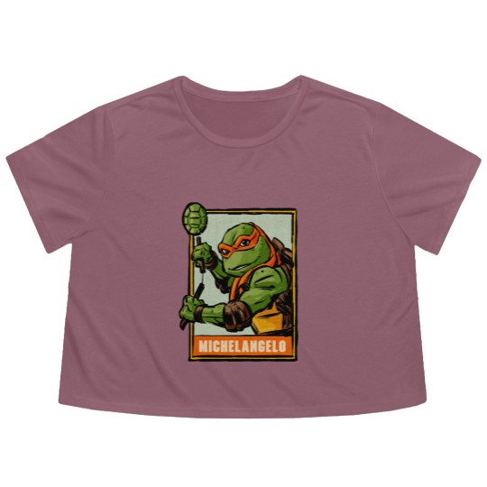Discover Michelangelo Ninja Turtles Comic Vintage Flowy Cropped Tees,
