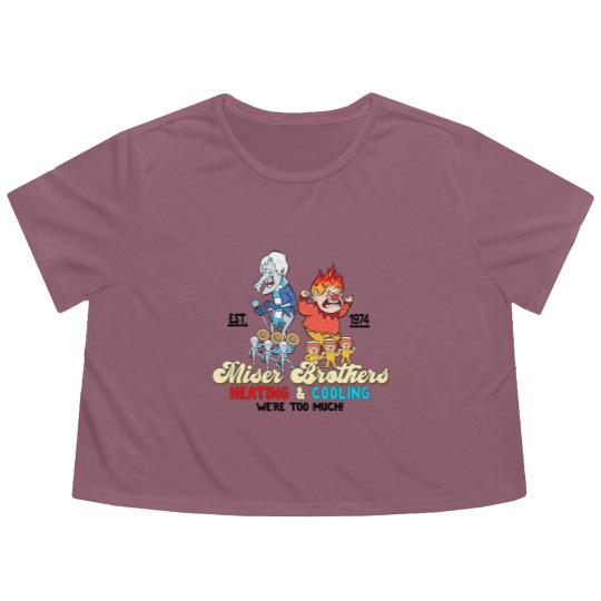 Discover Vintage Heat and Snow Misers 2023 Ugly Christmas Flowy Cropped Tees