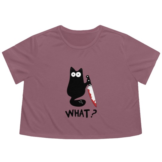 Discover Cat What Flowy Cropped Tees