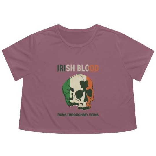 Discover Irish Blood run through my Veins Flowy Cropped Tees