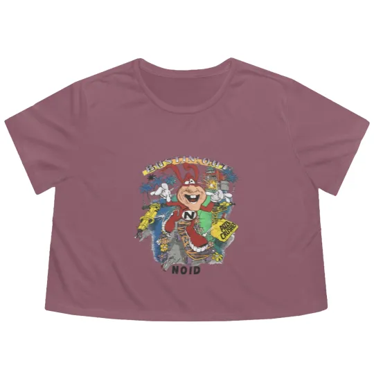 Discover 1990s Noid Busting Out Flowy Cropped Tees