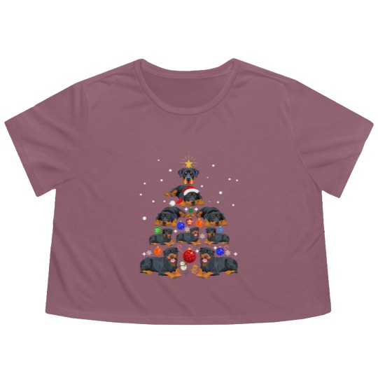Discover Funny Christmas Rottweiler Dog Flowy Cropped Tees , Rottweiler Dog