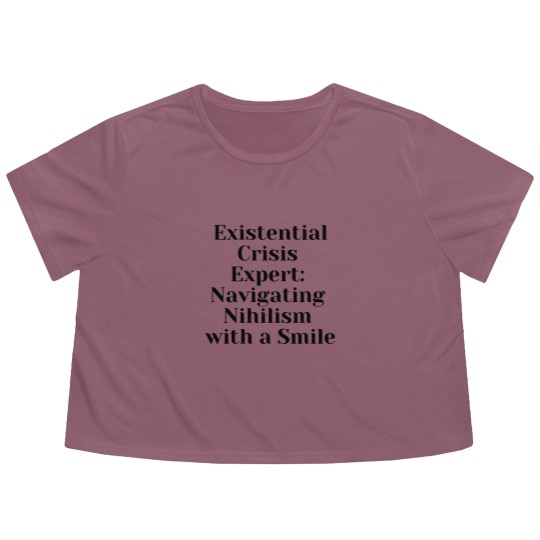 Discover Optimist Nihilism Philosophy Quote Flowy Cropped Tees