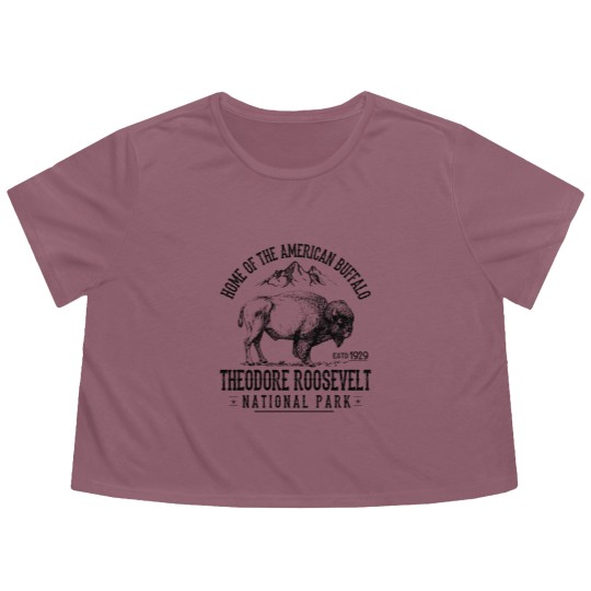 Discover Theodore Roosevelt National Park Souvenirs Hiking Adventure - Theodore Roosevelt - Flowy Cropped Tees