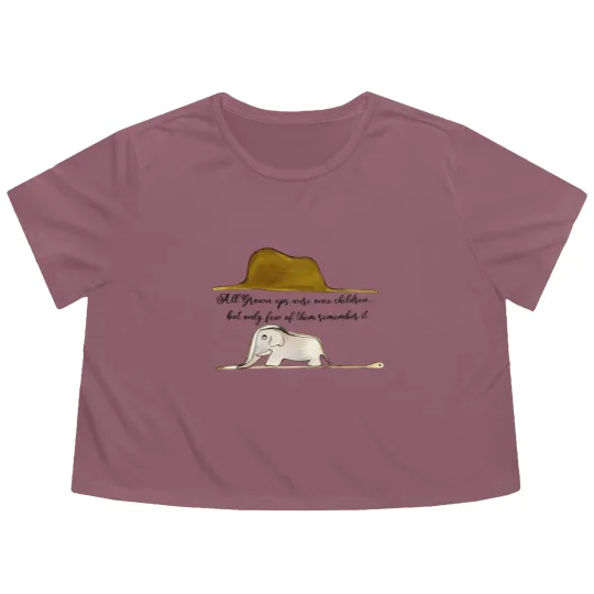Discover Le Petit Prince Flowy Cropped Tees, Little Prince Flowy Cropped Tees, Boa Elephant or Hat Flowy Cropped Tees, Prince and Fox Flowy Cropped Tees