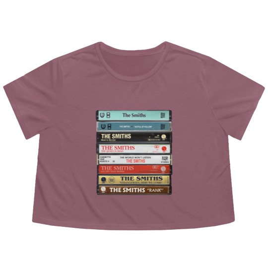 Discover The Smiths Album Cover Cassette Flowy Cropped Tees