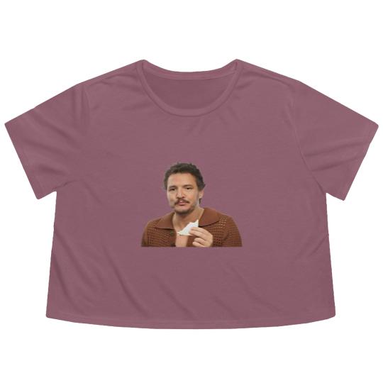 Discover Pedro Pascal Eating Sandwich Flowy Cropped Tees, Pedro Pascal  Flowy Cropped Tees