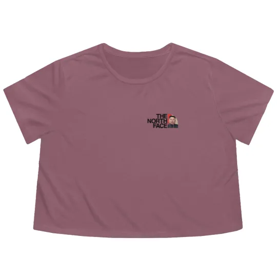 Discover North Face Hijacked Unisex Flowy Cropped Tees, Kim Jong Un Parody Flowy Cropped Tees, Funny Gift, Black Humor, Memes, meme Flowy Cropped Tees