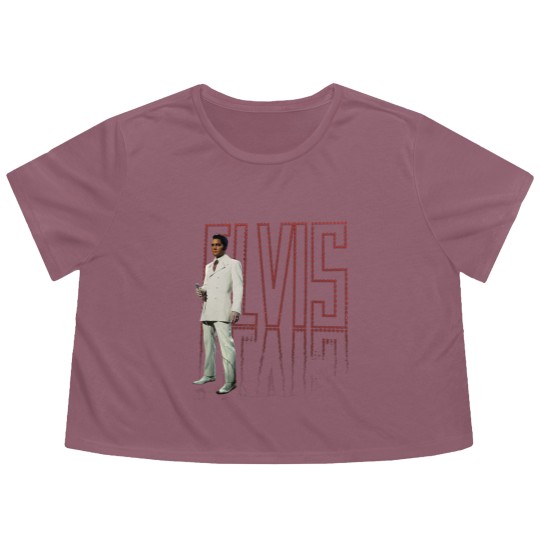 Discover Elvis Presley - White Suit Adult Flowy Cropped Tees