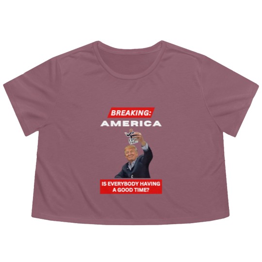 Discover BREAKING AMERICA Anti-Trump Tariffs HANDS OFF 2025 Protest Flowy Cropped Tees