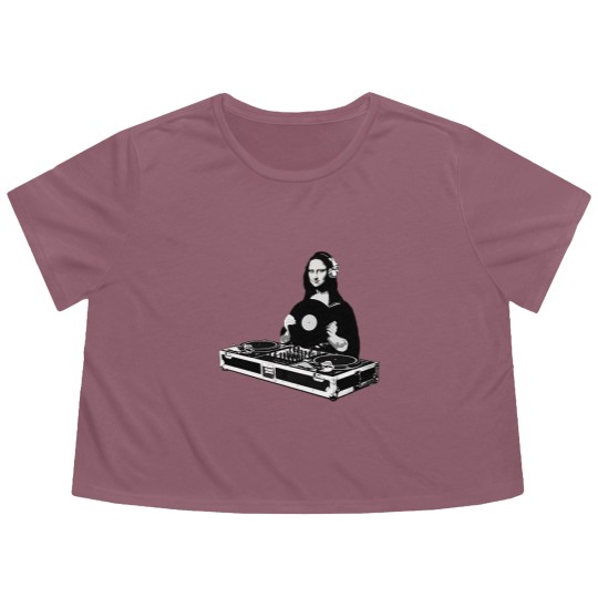 Discover Funny DJ Monalisa Flowy Cropped Tees