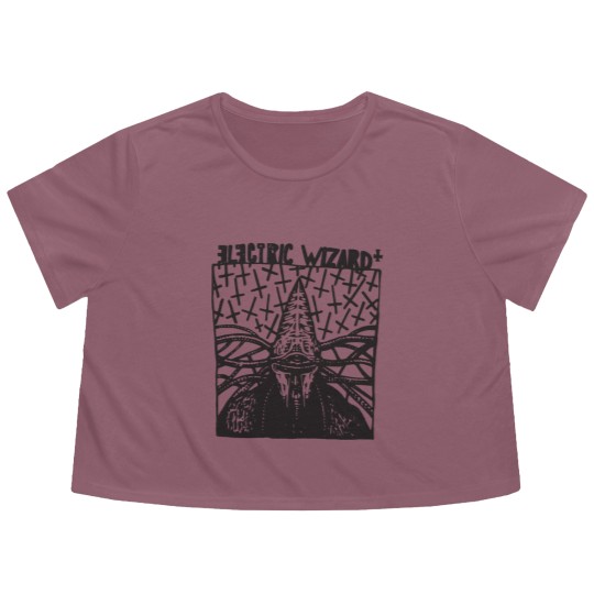 Discover Electric Wizard Sludge Metal Psychedelic Graphic P Flowy Cropped Tees