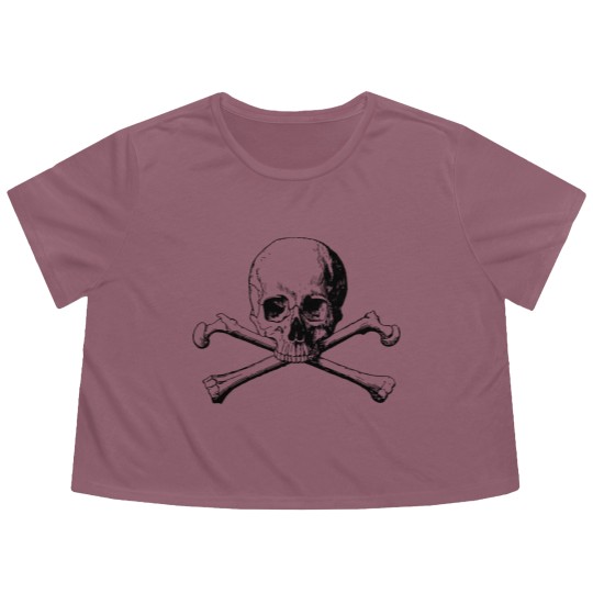 Discover Skull and cross bones Flowy Cropped Tees