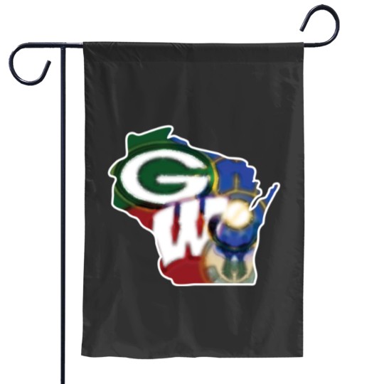 Discover Wisconsin Sports Fan Tie Die Combo Team Platter Garden Flags