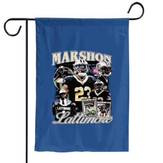 Discover Vintage 90s Graphic Style Marshon Lattimore Garden Flags, Vintage Garden Flags, American Football Gift