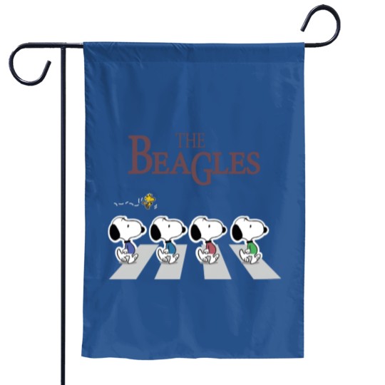 Discover The Beagles Abbey Road Inspired Garden Flags, Snoopy Garden Flags