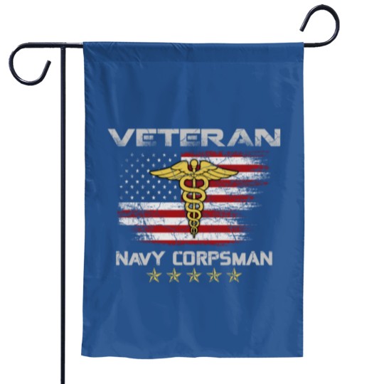 Discover Proud Veteran Navy Corpsman American Flag US navy Garden Flags