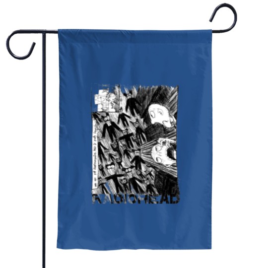 Discover Radiohead Scribble Grey Garden Flags, A Rock Off  Garden Flags