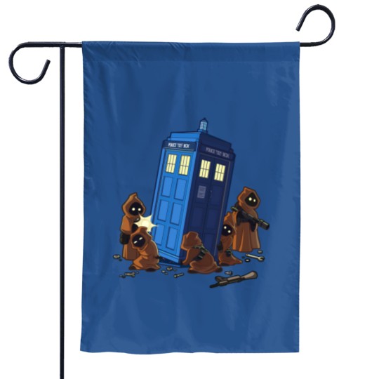 Discover JAWA Steals DOCTOR WHO Mens Garden Flags, Tardis Police