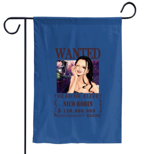 Discover Nico Robin Wanted One Piece Anime Garden Flags
