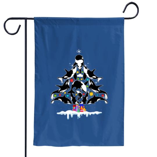 Discover Orca Whale Christmas Tree Merry Christmas Decoration Garden Flags