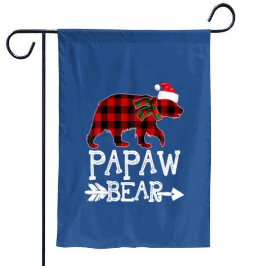 Discover Papaw Bear Christmas Xmas Pajama Red Plaid Buffalo Garden Flags