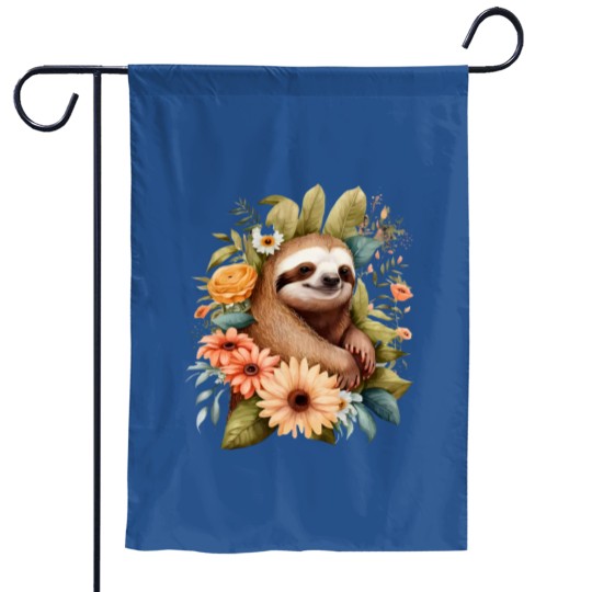 Discover Sloth Lover Garden Flags featuring Floral and Graphic Designs