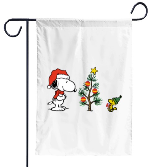 Discover Embroidered Snoopy Winter Dog Garden Flags