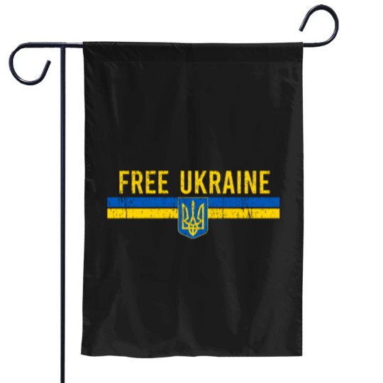 Discover Free Ukraine distressed Ukrainian blue yellow flag minimalist art - Free Ukraine - Garden Flags