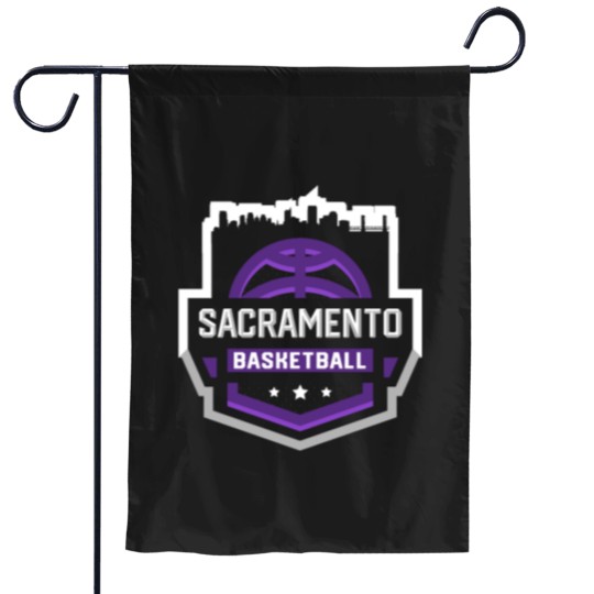 Discover Classic Sacramento Basketball Stars Skyline Garden Flags
