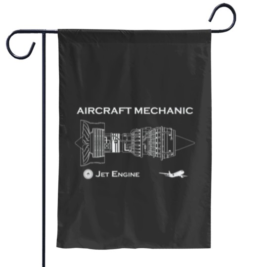 Discover Aircraft Mechanic - Jet Engine Garden Flags