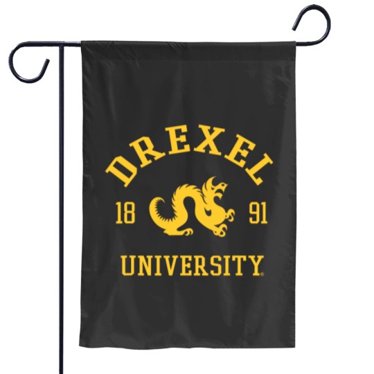 Discover drexel dragons stamp logo officially licensed navy Garden Flags