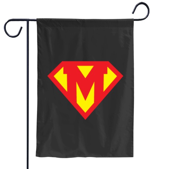 Discover Letter M Superhero Symbol Garden Flags