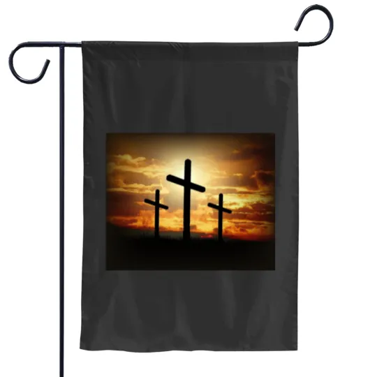 Discover 3 crosses hill Garden Flags