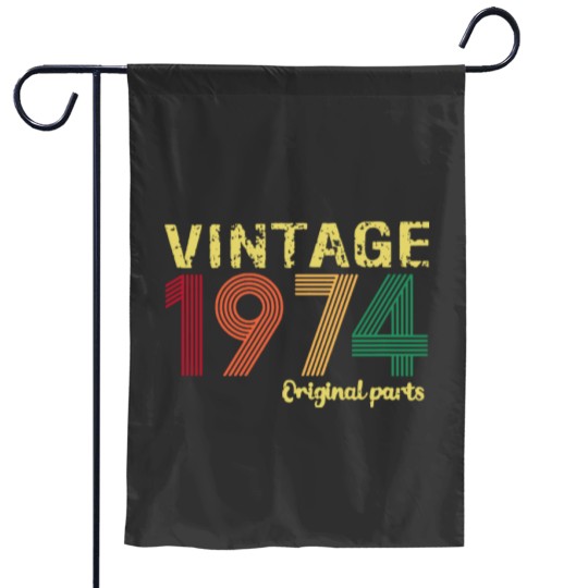 Discover 1974 Original Parts Garden Flags, 49th Birthday Gift For Men, Vintage 1974 Garden Flags