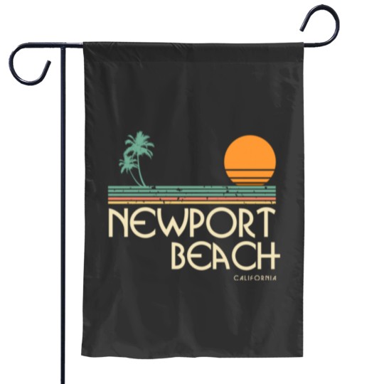 Discover Vintage Newport Beach California Sunset Palms birt Garden Flags