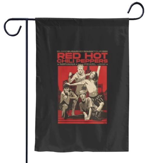 Discover Vintage RHCP Tour 1991 Garden Flags, Red Hot Chili Peppers Rock Band 2023 Garden Flags