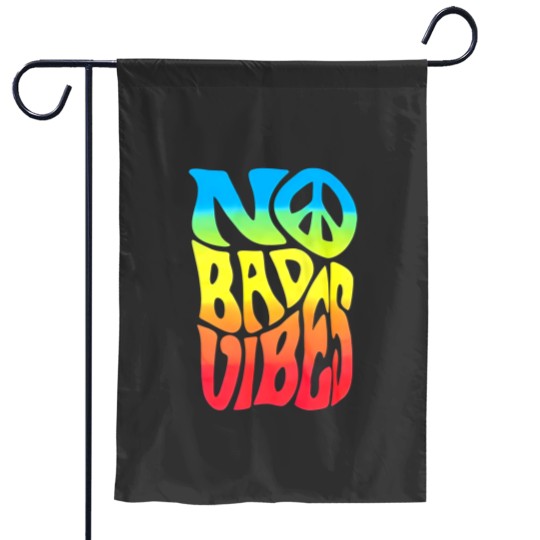 Discover No bad vibes large navy Garden Flags