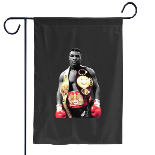 Discover Mike Tyson Boxing Men Garden Flags Black Cotton Garden Flags All Sizes S to 5XL