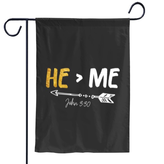 Discover He Is Greater Than Me Garden Flags
