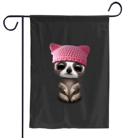 Discover Cute Baby Sloth Wearing Pussy Hat - Pussy Hat - Garden Flags