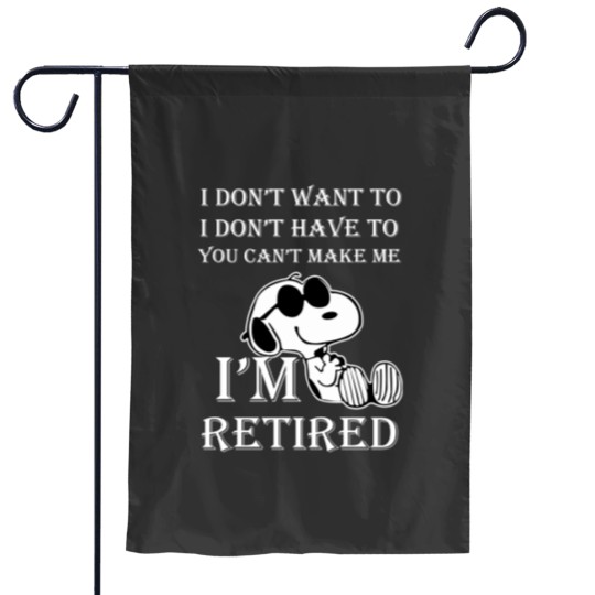 Discover I'm Retired Snoopy Garden Flags