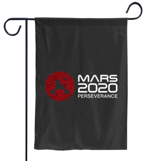 Discover Mars 2020 Perseverance - Space Red Leather Galaxy - Black - Mars 2020 Mission Patch - Garden Flags